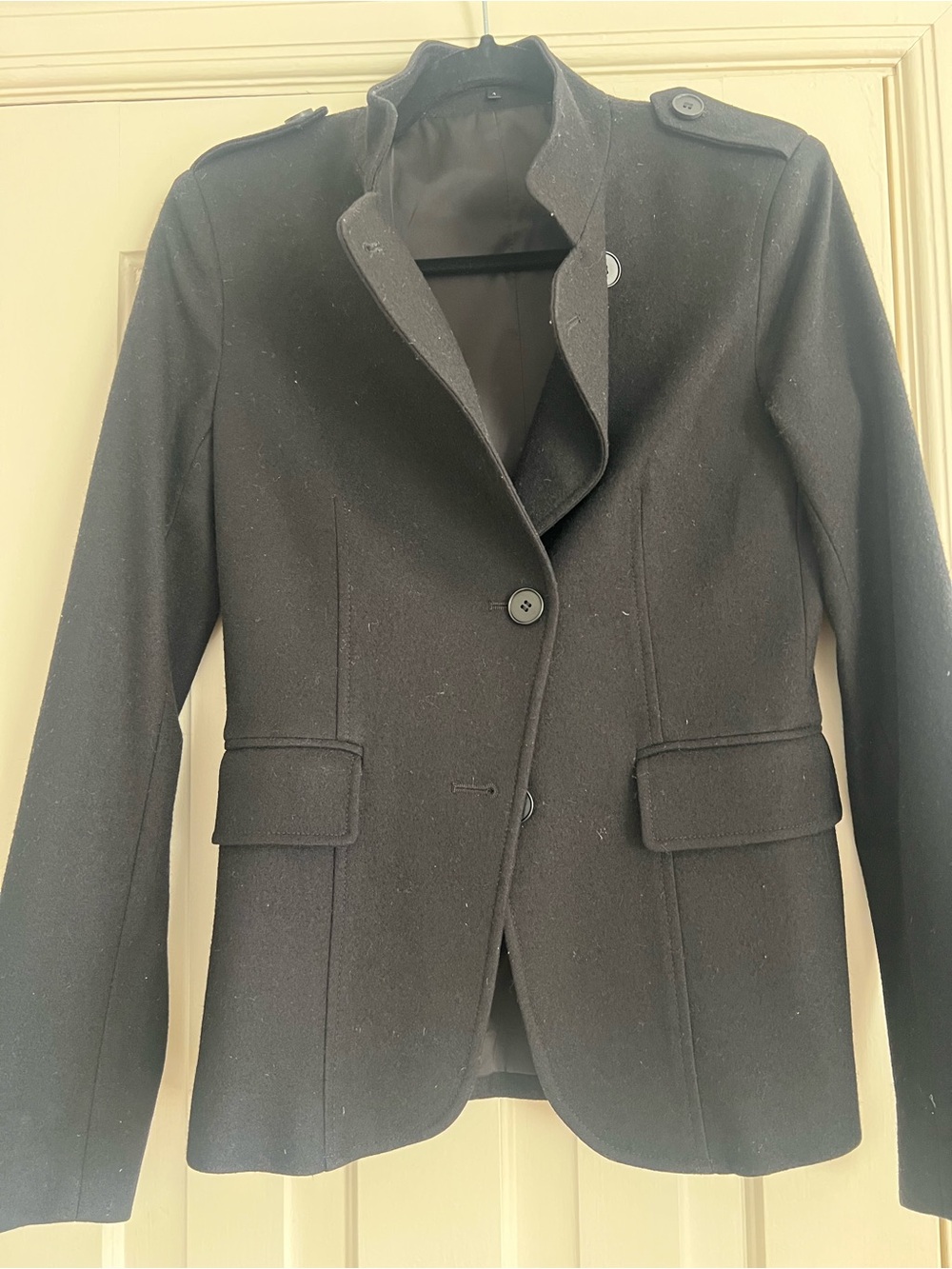 Theory Black Tailored Wool-Blend Blazer